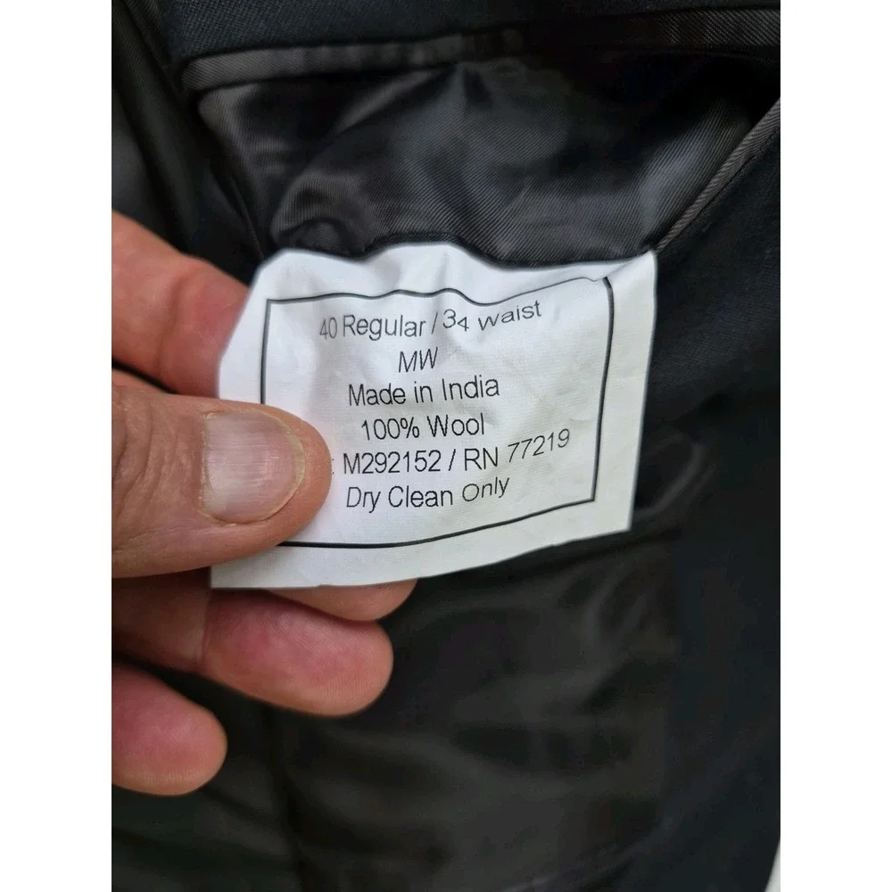 Pronto Uomo Mens Wool Sports Coat 40R Black 2 Button Blazer Italy Fabric